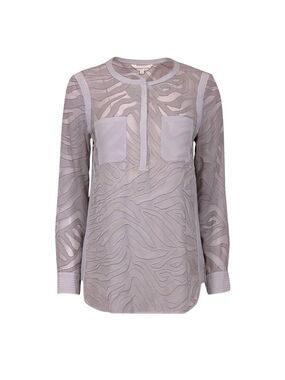 REBECCA TAYLOR ‘Liger’ Silk Long Sleeve Top